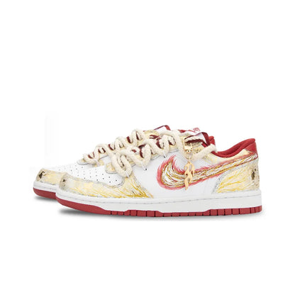 Custom Sneakers Nike Big Moon Over River & Blazing Apollo Gold Foil Craft Shock-Absorbent & Wear-Resistant Low-Top For Men