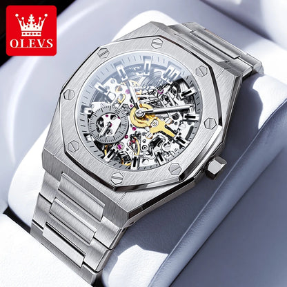 OLEVS 6669 Fully hollow men's watch luxury automatic mechanical watch men's 30M waterproof Man Wristwatches