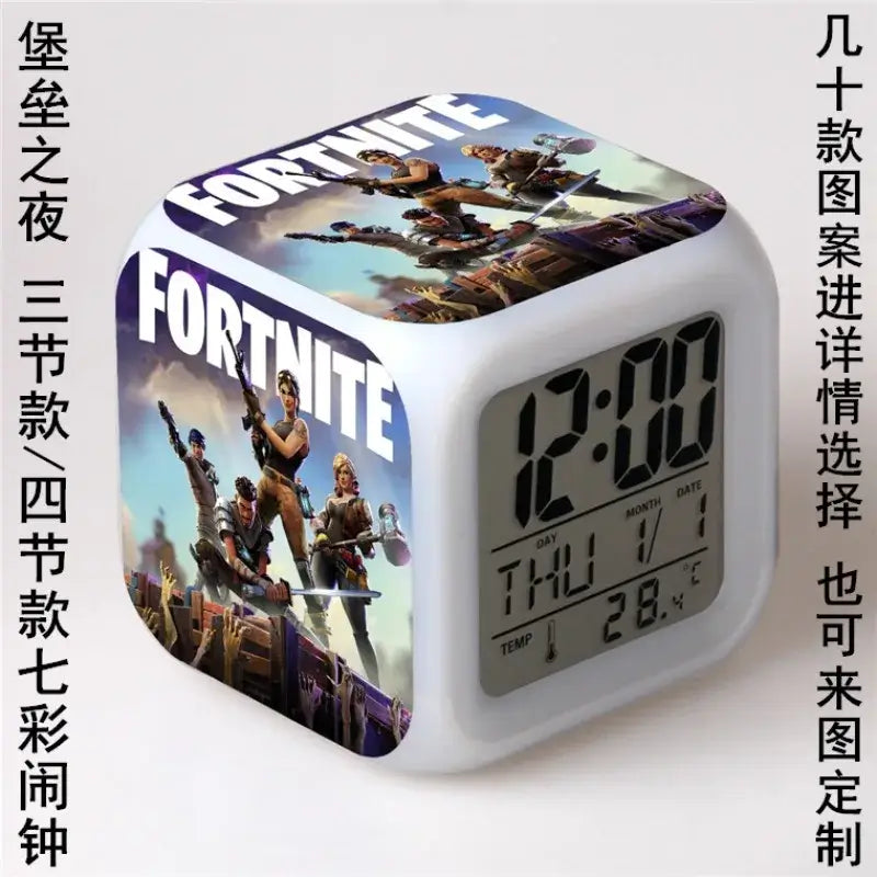 Fortnite Alarm Clock Cute Fashion Cartoon Personalized Creative Kawaii Minimalist LED Alarm Clock Gift for Friends' Birthday