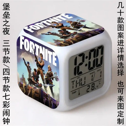Fortnite Alarm Clock Cute Fashion Cartoon Personalized Creative Kawaii Minimalist LED Alarm Clock Gift for Friends' Birthday