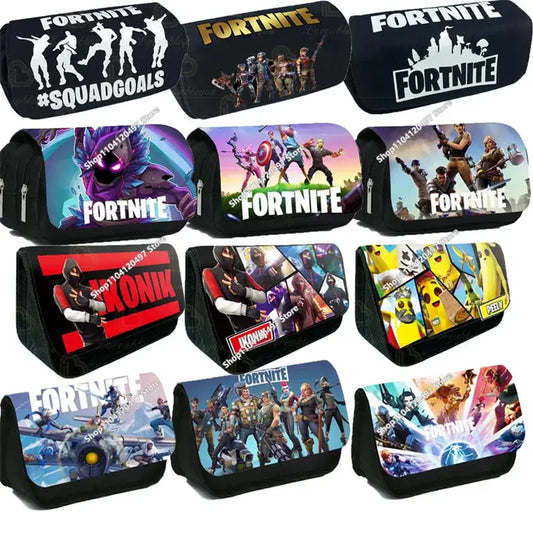 Fortnites Anime Pencil Bag Kawaii PencilCase Large Capacity Waterproof Handheld Cosplay Pencil Pouch Office Stationary Gift Toy