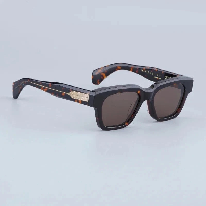 JMM Fellini Sunglasses Square High Quality High Street Punk Uv400 Men and Women Eyeglasses for Optical Prescripiton with Case