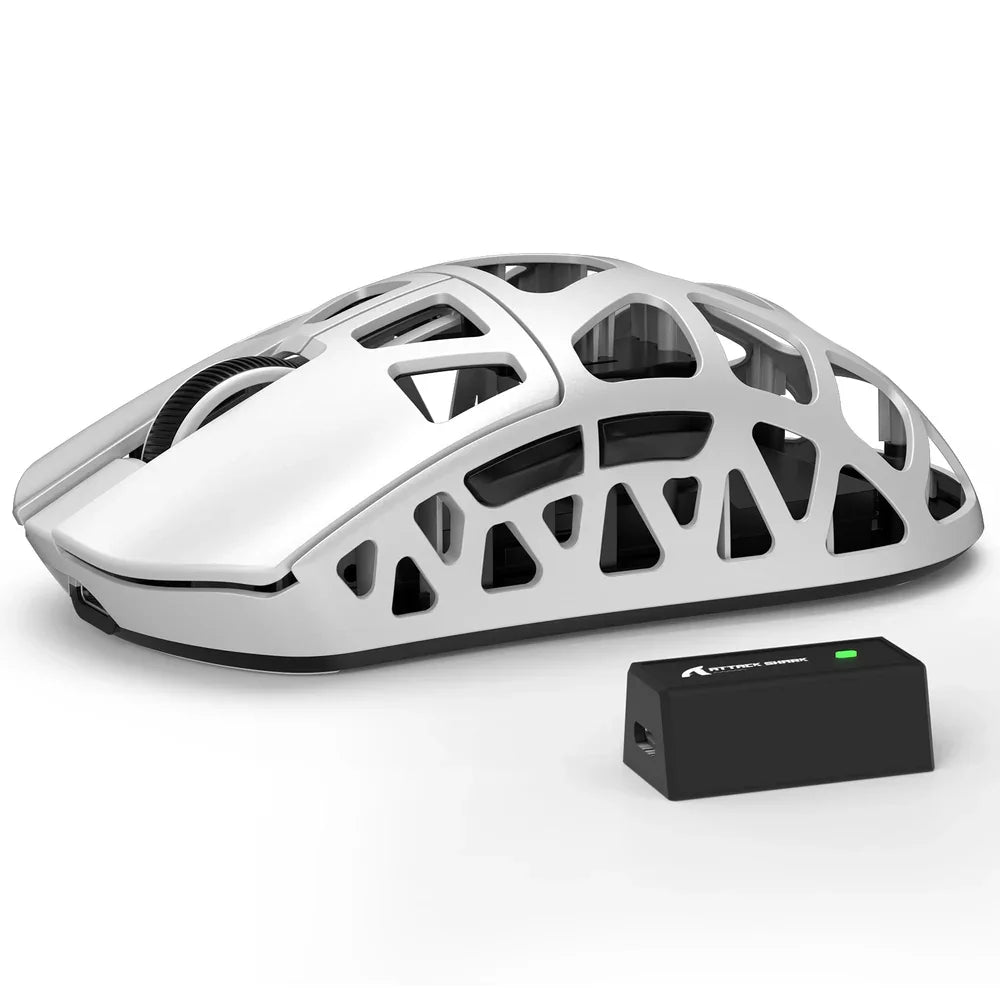 Mysz gamingowa ATTACK SHARK R3 ze stopu magnezu 8K SUPERLIGHT 8000Hz 6 regulowanych poziomów DPI do 26000 PAW3395 BT/2.4G bezprzewodowa/przewodowa