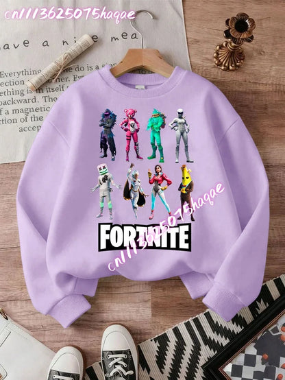 New Fortnites Kids Sweatshirts Cartoon Game Character Printed Hoodie Autumn Casuals Children Tops Winter Baby Boys Clothing