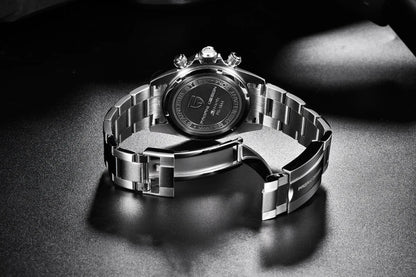 PAGANI DESIGN herenhorloge – Model met gekleurde wijzerplaten, luxe quartz-polshorloge, chronograaf met een uurwerk