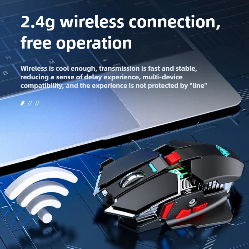 Nowa mysz gamingowa 2025 SC300 bezprzewodowa 2.4G RGB 3200dpi, akumulatorowa, cicha, mechaniczna mysz e-sportowa do komputera stacjonarnego i laptopa