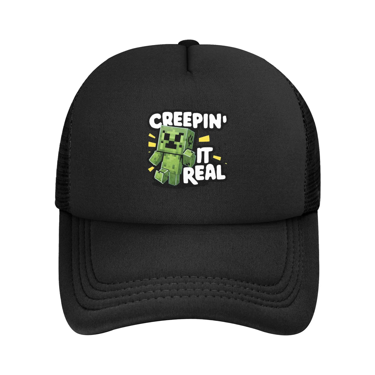 Voksen Creepers Zombie fjendtlig mob-karakter Trucker-kasket Mesh-baseballkasket Polyesterhat Solkasket Justerbare golfkasketter Sommer
