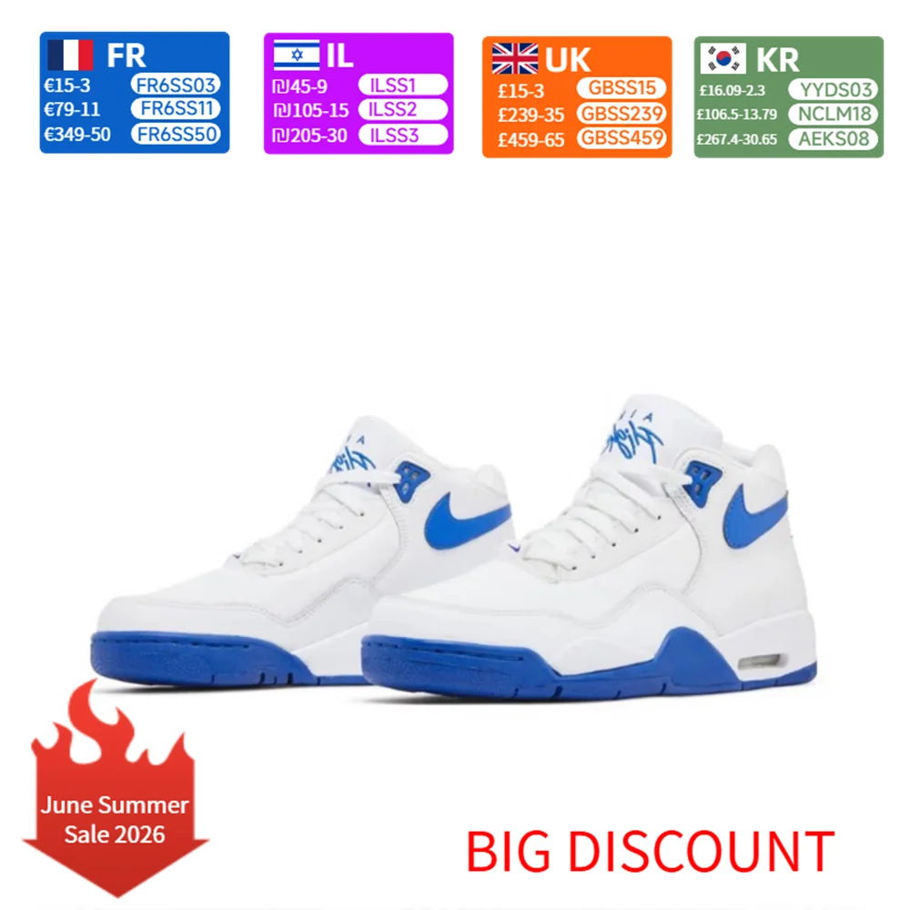 Nike Flight Legacy: Ténis de basquetebol retro de cano médio, confortáveis e versáteis, para homem, branco/azul, BQ4212-103