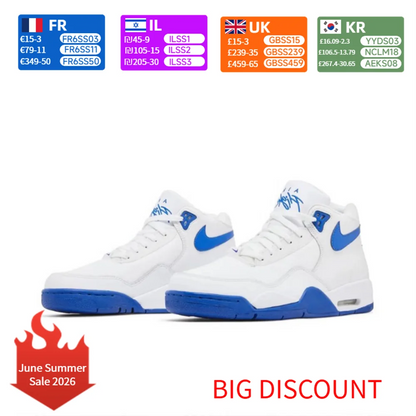 Nike Flight Legacy: Ténis de basquetebol retro de cano médio, confortáveis e versáteis, para homem, branco/azul, BQ4212-103