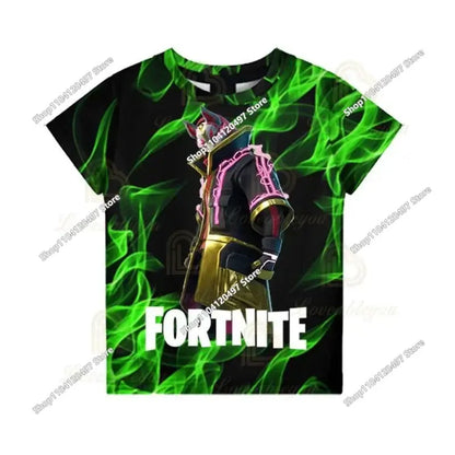 Anime Fortnite T-Shirts Girl Clothing T Shirt Boys White Cartoon Tees Baby Summer Shirts Cute Printed Tops Costume