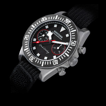 SEESTERN Chronograph Man of Watch Mechanical Tianjin ST1901 Movement Sapphire Wristwatches Nylon Sticker Strap Luminous Skeleton