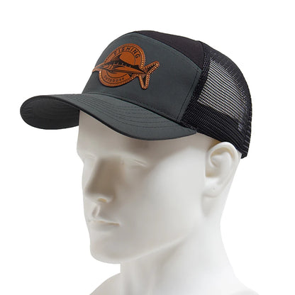 Shark Leather Label férfi baseball sapka, alkalmi, 7 panelos stílusú trucker sapka, divatos hiphop hálós sapka, nyári női napellenzős sapka, unisex