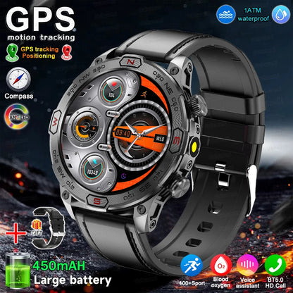 Men's Fashion Outdoor Sport GPS Smart Watch with AMOLED HD Screen, Heart Rate Monitor, and Waterproof Features