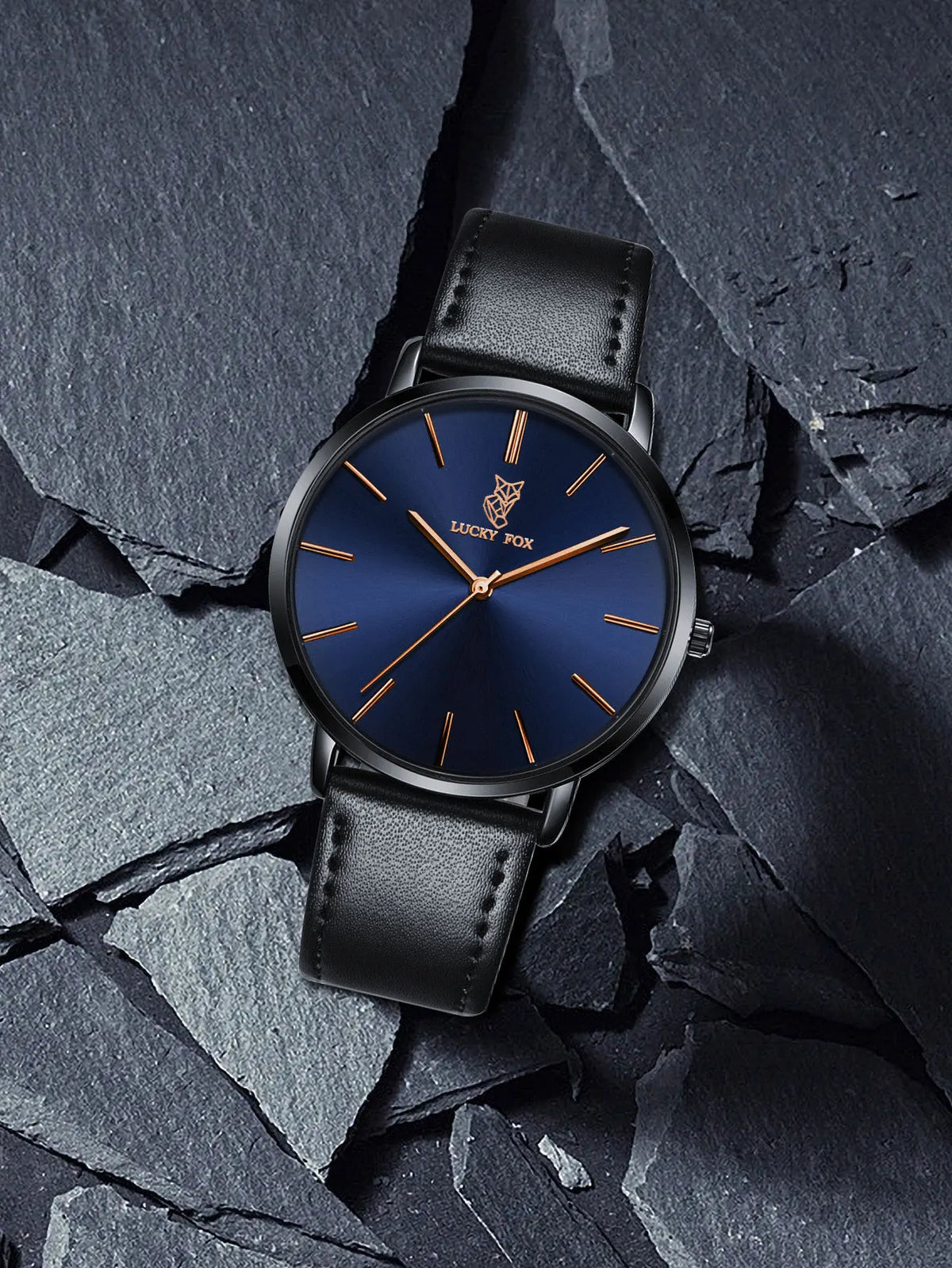 LUCKY FOX Classic Luxury Men Watch Simple Casual Men and Women Round Large Dial Quartz Watch Clock Gifts Men Reloj