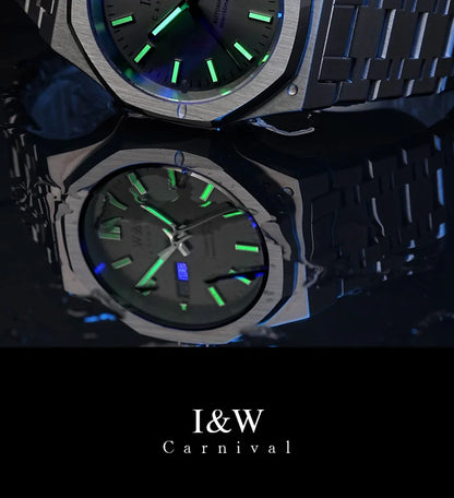 CARNIVAL Mens Mechanical Watch Brand Luxury Sapphire NH36 Movement Automatic Wrist Watches 50m Waterproof for Men Reloj Hombre