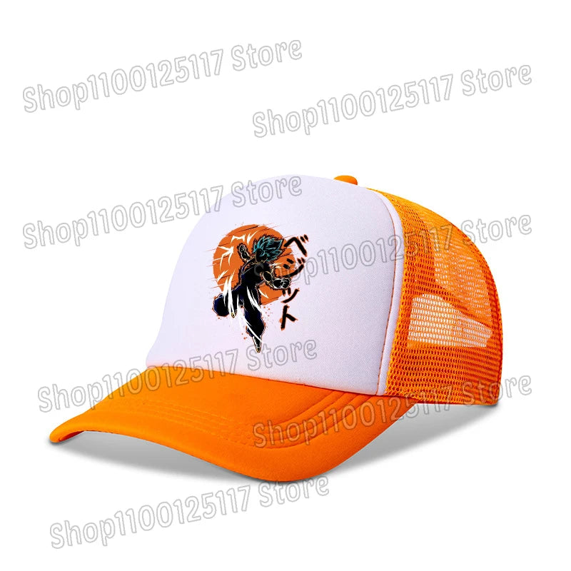 Dragon Ball baseball sapka, anime-nyomtatott sapkák, lélegző, csúcsos sapka, rajzfilm, Goku, nyári sport, snapback, hálós napellenzős sapka, gyermekajándék