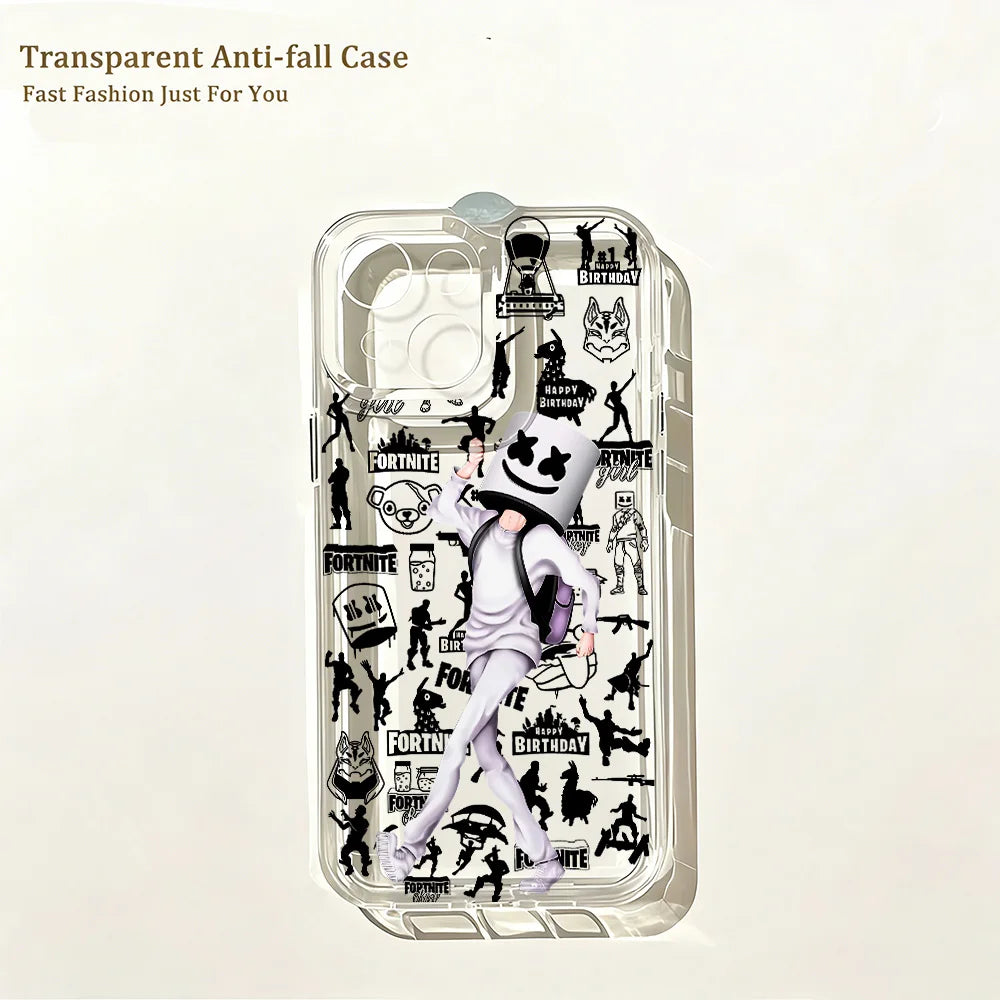 Hot Game F-Fortnites Phone Case for IPhone 17e 17 16 16e 15 14 13 12 11 Mini Pro Max X XR XSMax 7 8 Air Plus Clear Back Cover