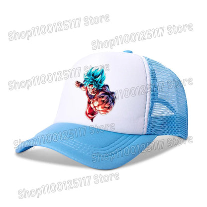 Dragon Ball baseball sapka, anime-nyomtatott sapkák, lélegző, csúcsos sapka, rajzfilm, Goku, nyári sport, snapback, hálós napellenzős sapka, gyermekajándék