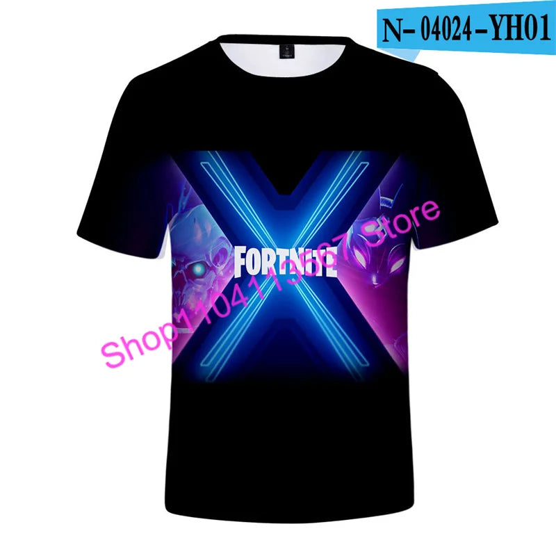 Christmas 3D T-shirt Zero Triggerfish Fortnite T-Shirt, Competitive Game Streetwear for Kids, Boys and Girls, Harajuku Teen Tees