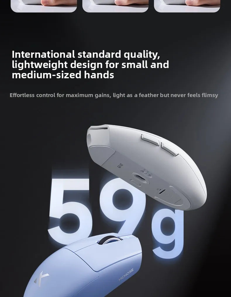 Mouse wireless MCHOSE G3 V2 PRO Bluetooth Tri Mode, ergonomic, ușor, pentru laptop, birou, gaming și accesorii pentru computer