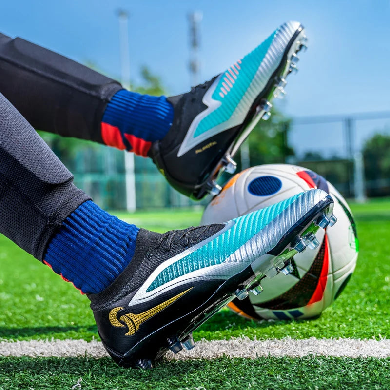 New Men Football Boots Match Adult Outdoor Sport Training Cleats Soccer Shoes Boys Long Spikes Breathable Non Slip Comfortable
