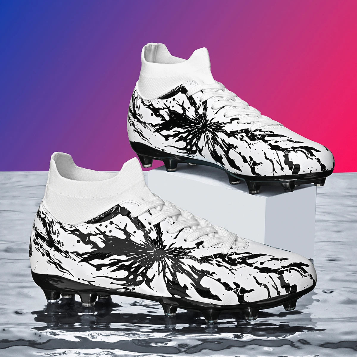 Chaussures de football AG FG ultra légères, tissu PU anti-transpiration, semelle en TPU résistante à l'usure, coupe ajustée, unisexe, baskets d'entraînement pour terrain naturel