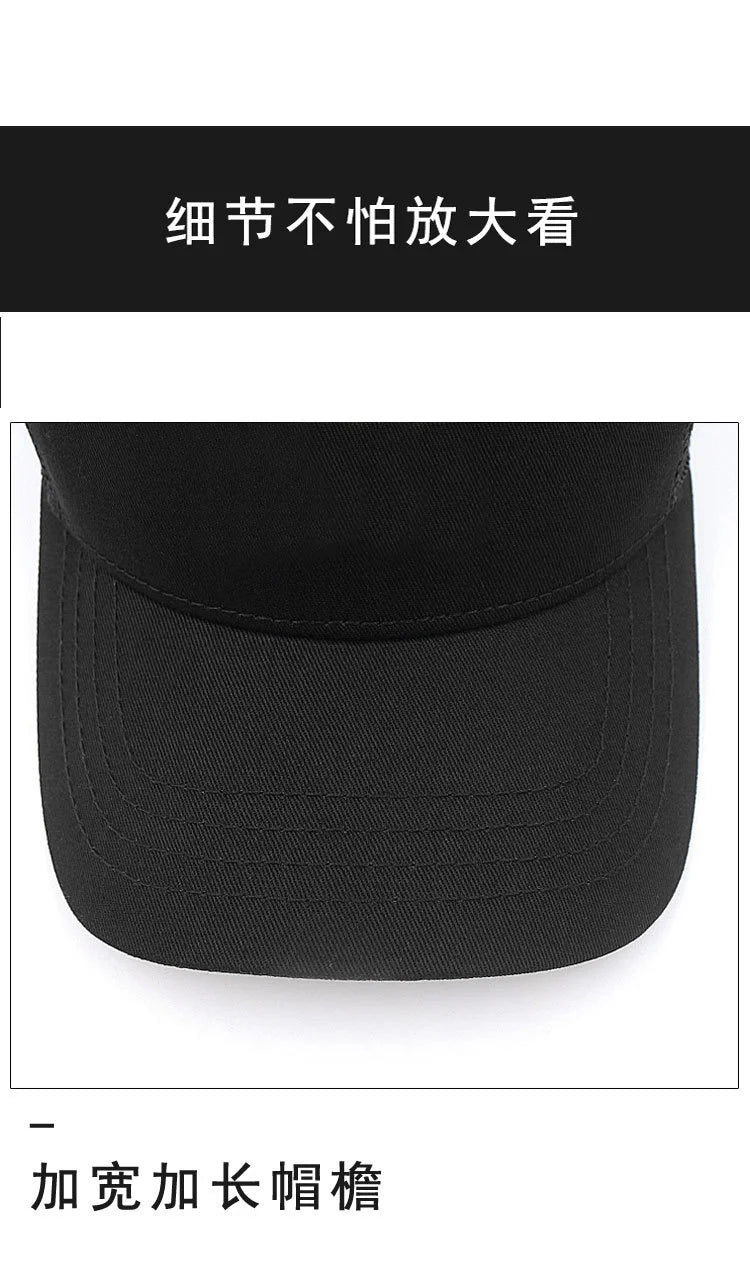 Felnőtt nyári pamut trucker sapka, női hálós napellenző sapka, nagy méretű sapka, férfi plusz méretű baseball sapka, 55–60 cm, 60–65 cm