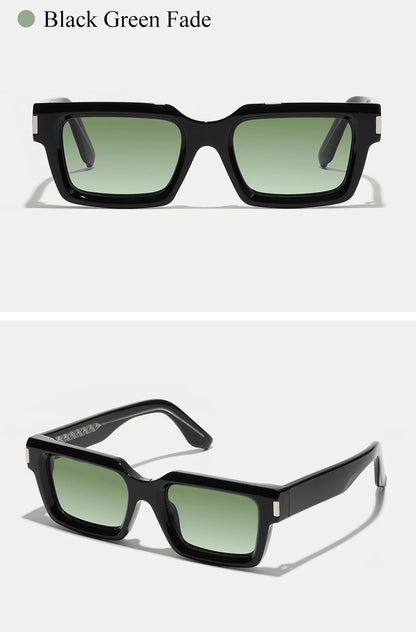 Ruiao 2026 retro black designer sunglasses vintage for women luxury square rectangular man UV400 Propionate insert pin eyewear