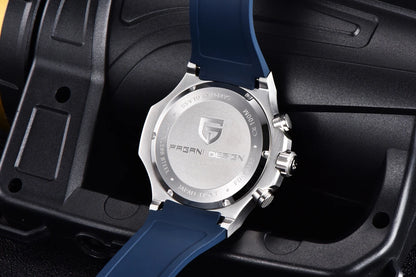 Quartzhorloges voor heren van PAGANI DESIGN – Luxe sportchronograaf, waterdicht, voorzien van lichtgevende wijzers en een saffierglas met antireflectiecoating