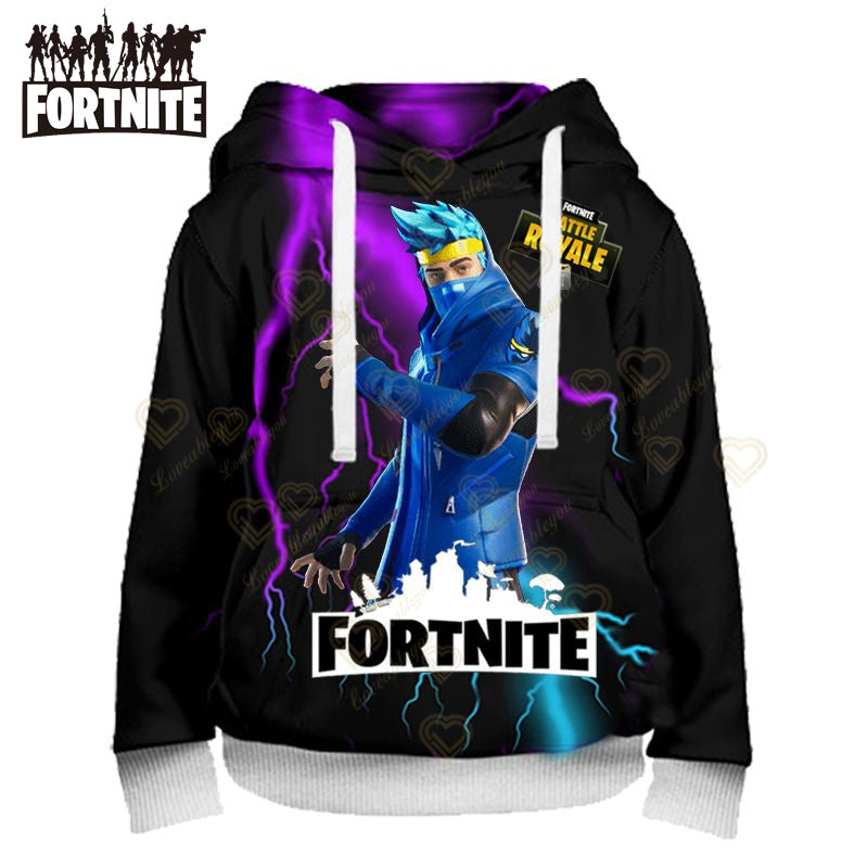Fortnite Hoodies Pullover Sweatshirt Victory Royale 3D Hoodies Streetwear Hooded Tops for Kids Birthday Gifts