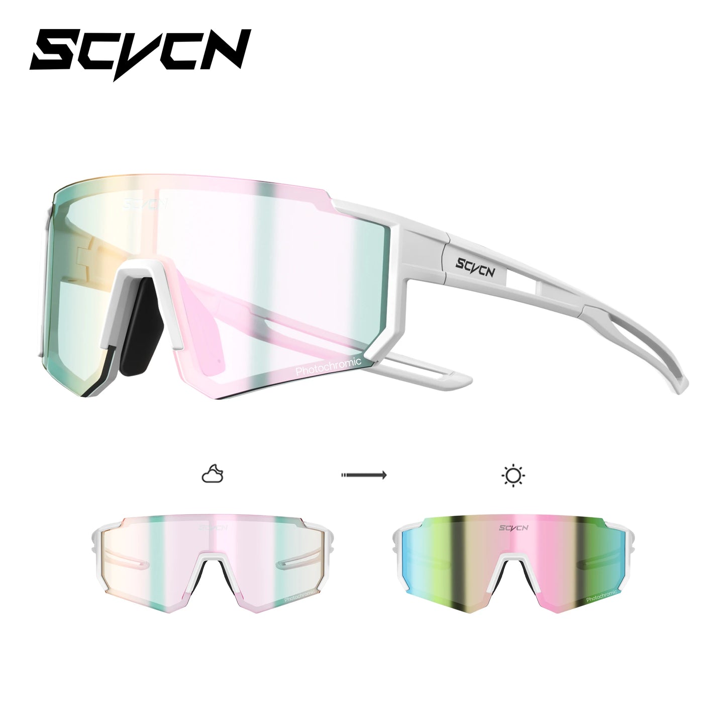 SCVCN Girls Sports Sunglasses Kids Cycling Glasses Photochromic UV400 Boys Baseball Outdoor Eyewear Running Hiking Sunglasses
