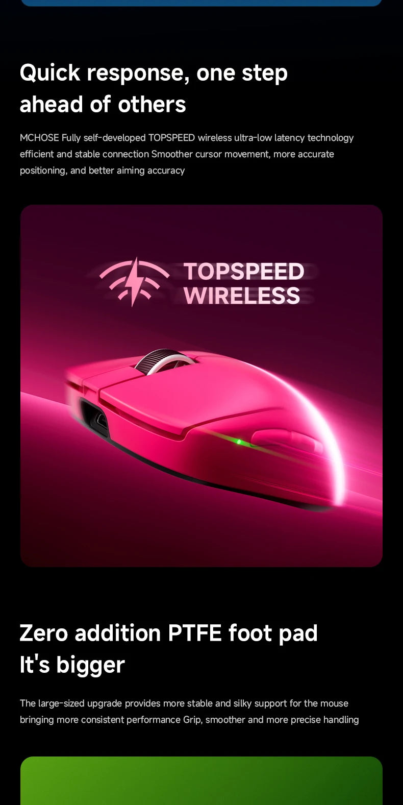 MCHOSE A7 V2 Ultra/Pro Lightweight Wireless Gaming Mouse Dual 8000Hz PAW3950 TI 42000DPI Mice For PC E-sports Gamer