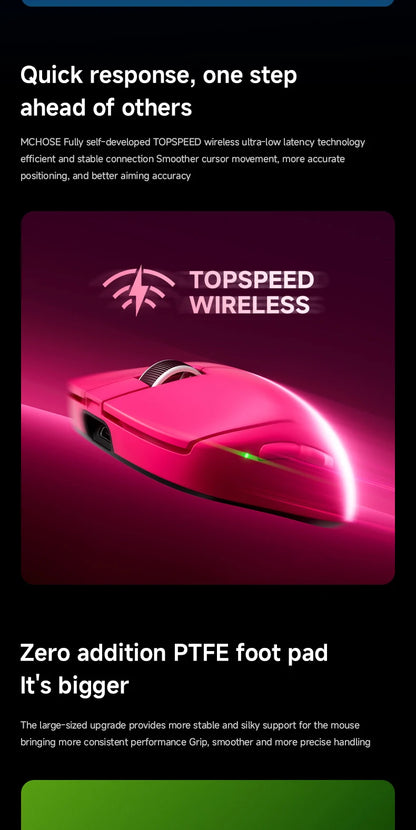 MCHOSE A7 V2 Ultra/Pro Lightweight Wireless Gaming Mouse Dual 8000Hz PAW3950 TI 42000DPI Mice For PC E-sports Gamer