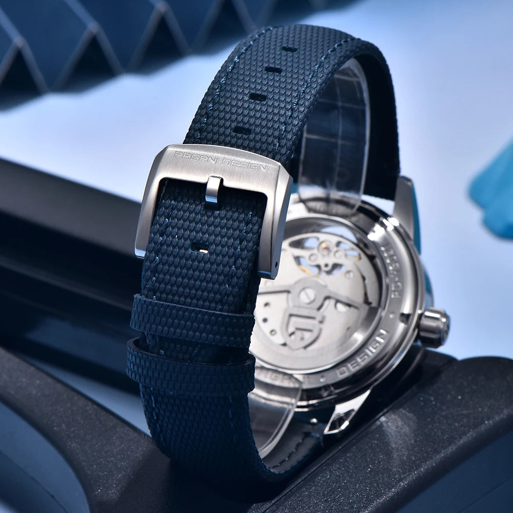 PAGANI DESIGN 41mm Men’s Luxury Mechanical Watch  Sapphire Crystal, Leather Strap & Waterproof