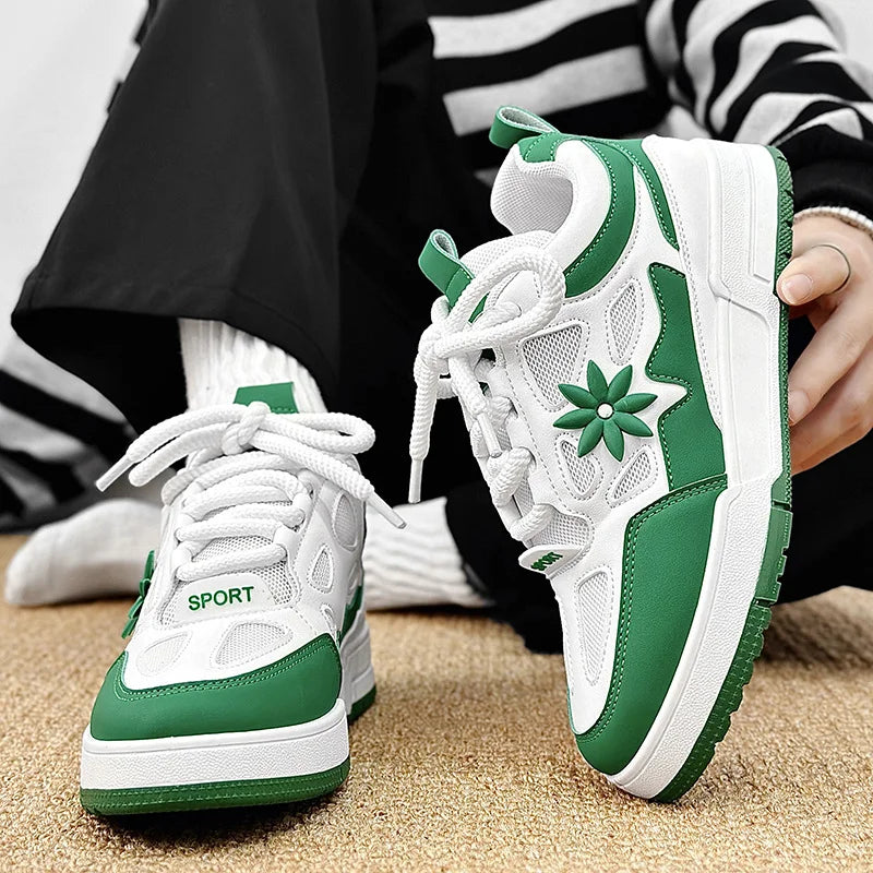Modne męskie buty streetwear i skateboardowe, luksusowe sneakersy treningowe z oddychającej siateczki, casualowe tenisówki męskie
