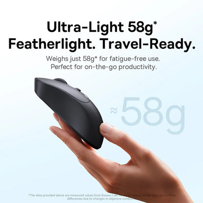【NAUJIENA】Baseus EM2 ergonominė belaidė pelė, Bluetooth 5.3, 2.4G, Type-C įkrovimas, itin lengva tyli pelė su pritaikomu mygtuku
