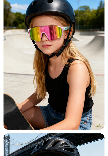 SCVCN Girls Sports Sunglasses Kids Cycling Glasses Photochromic UV400 Boys Baseball Outdoor Eyewear Running Hiking Sunglasses
