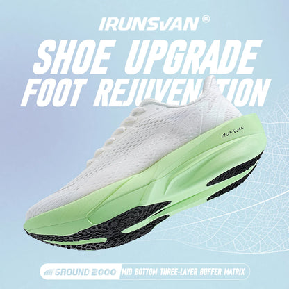 IRUNSVAN Carbon Fiber Sneakers für Einsteiger/Fortgeschrittene, atmungsaktive und bequeme Trainings-Laufschuhe mit dicker Sohle, unisex 130