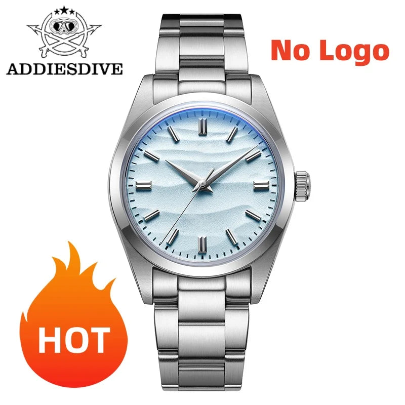 ADDIESDIVE HOT AD2030 36mm Men's Watch Relogios Masculino No Logo Sports Bubble Mirror Pot Cover Glass 10Bar Quartz Wristwatches
