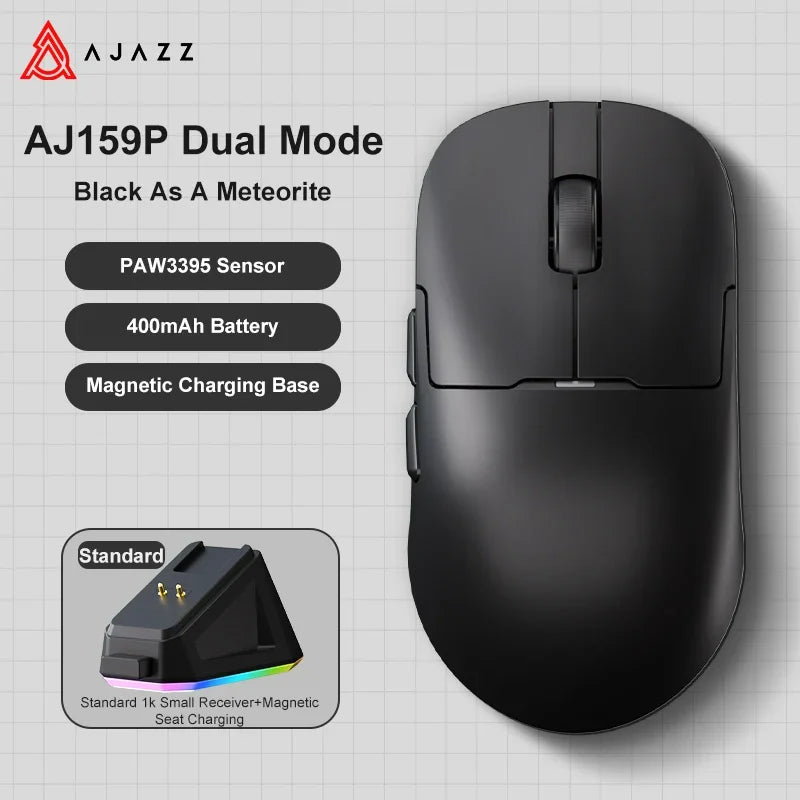 Ajazz AJ159 PRO/APEX Gaming-Maus 8000Hz Abtastrate Paw3950 Farbdisplay Magnetischer Standfuß AJ159P Büro & Gaming