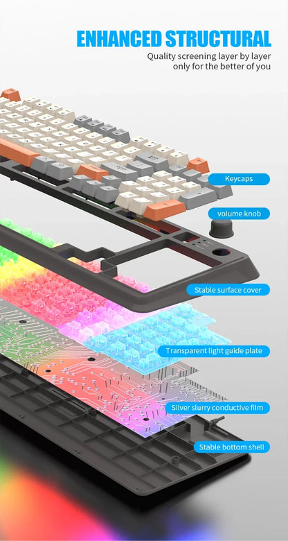 K82 Gaming Keyboard Glows Wired USB Desktop PC/Notebook Available 19-key punchless knob to adjust volume