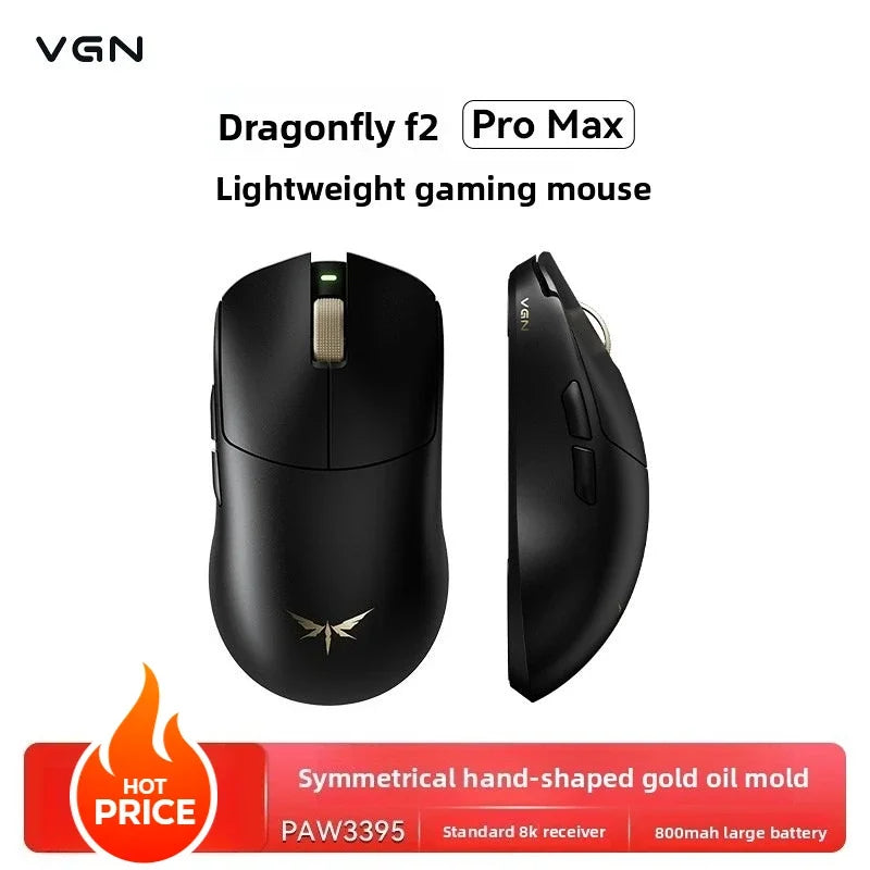 Ratón gaming esports VGN Dragonfly F2 ProMax/Ultra 42000DPI 0.125ms para CSGO, baja latencia, con cable/inalámbrico, doble 8K, 3 modos, PAW3395/3950