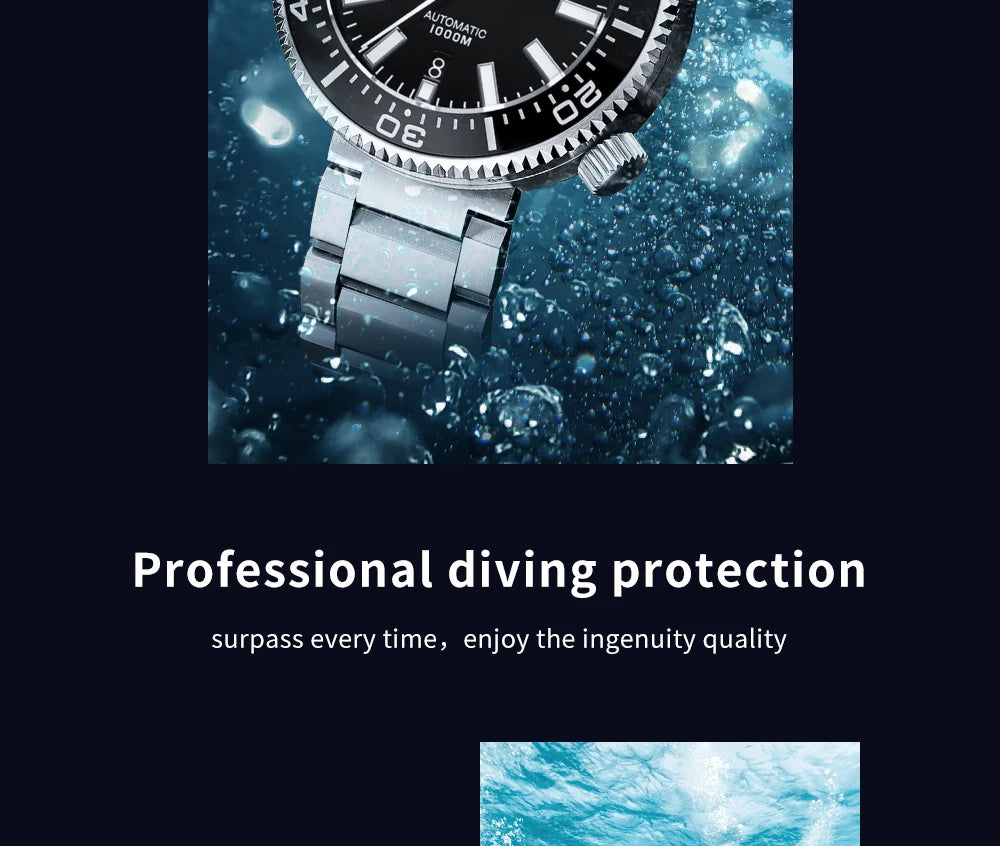 ADDIESDIVE Men's Diver's Watches 1000m Sapphire Glass Super Luminous Calendar NH35A Automatic Mechanical Wristwatch Luxury Watch