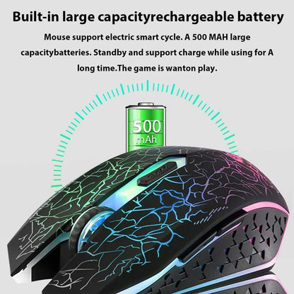 RGB Gaming Mouse 2.4G Wireless Mouse Bluetooth Mouse 1600DPI 6 Mute Buttons Mice Ergonomic Dual-Mode Office Mice For MacBook PC