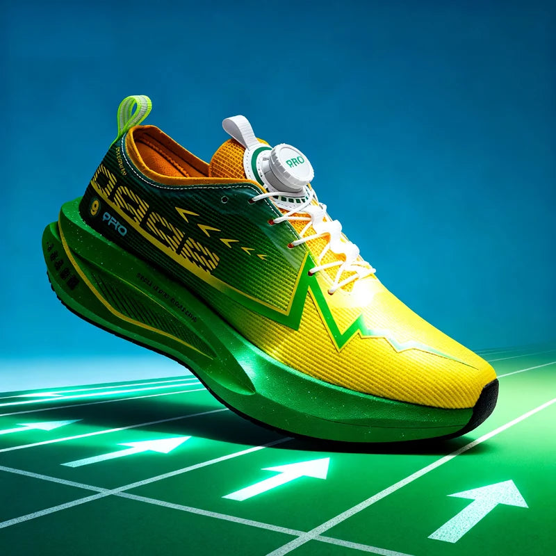 Laufschuhe für Herren mit Carbonplatte, Spezial-Sportschuhe, atmungsaktiv, leicht, bequeme rutschfeste Marathon-Sneaker für Damen