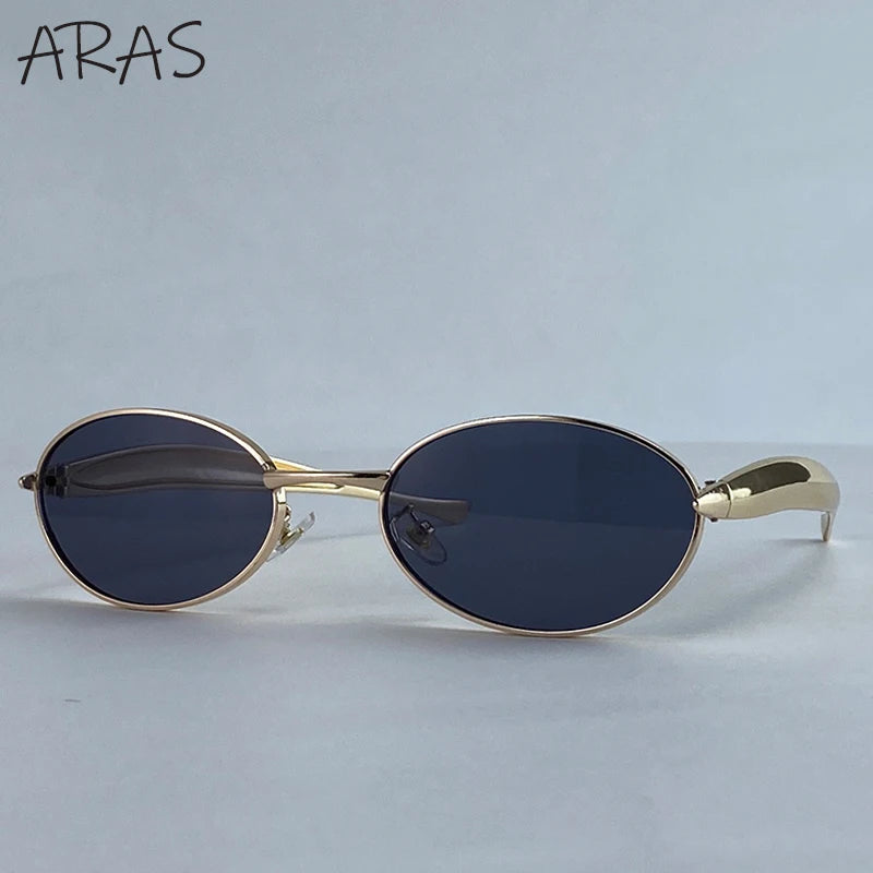 Sexy Small Oval Punk Sunglasses Women 2026 Luxury Vintage Steampunk Metal Frame Sun Glasses For Ladies Trendy Traveling Shades