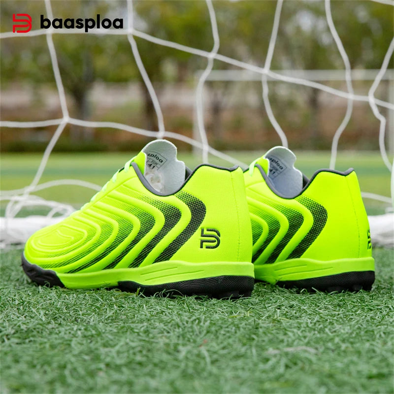 Baasploa Men Football Shoes Brand Comfort Lightweight Turf Training Soccer Shoes Professional Male Soft Sneakers Non-Slip