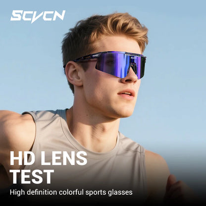 SCVCN UV400 Cycling Glasses Men Women MTB Road Bike Sunglasses Outdoor Hiking Drive Running Sunglasses Fashion Sports Glasses