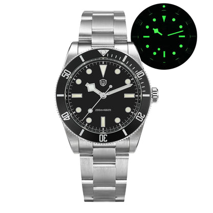 Watchdives WD7922 BB54 Watch VH31 Sweep Second Movement Sapphire Crystal 20bar Waterproof C3 Luminous 37mm Vintage Watches