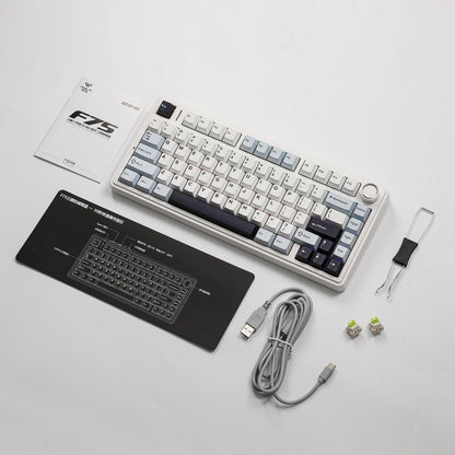 EPOMAKER x AULA F75 75% ANSI Gasket Hot-Swap Bluetooth 5.0/2.4G Wireless/Wired Mechanical Keyboard PBT Keycaps for Win/Mac